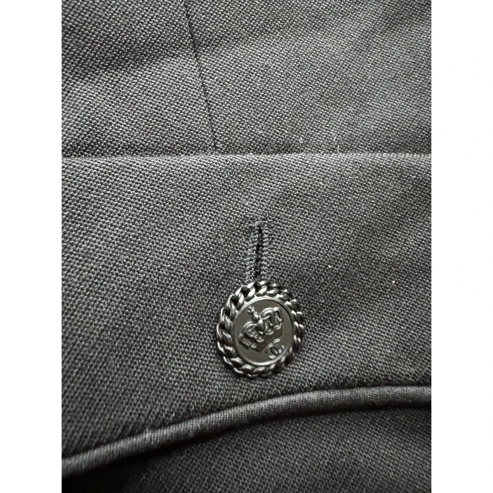 CHANEL PRE-OWNED 2008 SINGLE-BREASTED WOOL BLAZER - P33310 - BLACK‎ Size 48
